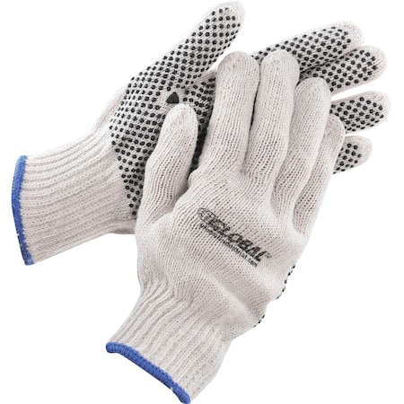 Global Industrial PVC Dot Knit Gloves, Single-Sided, Black, X-Large, 1-Dozen 708352XL
